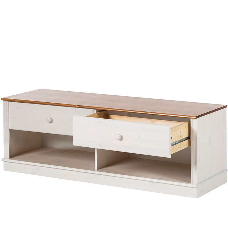 Aloisa TV Stand, White/Natural