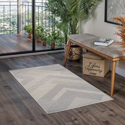 Amiyaah Indoor & Outdoor Boho Rug Grey/Ivory