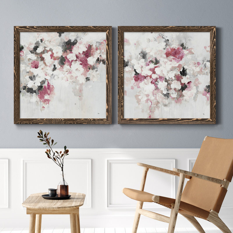 Floral Muse III - ensemble de 2 reproductions d'art sur toile, H 35,5 po x l 71 po x P 1,5 po, Cadre noyer