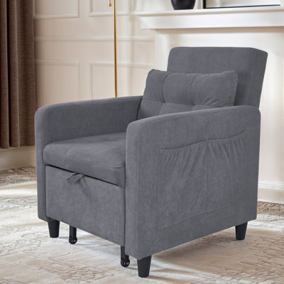 3-in-1 Adjustable Upholstered Sofa Bed, Modern Folding Convertible Chaise Lounge