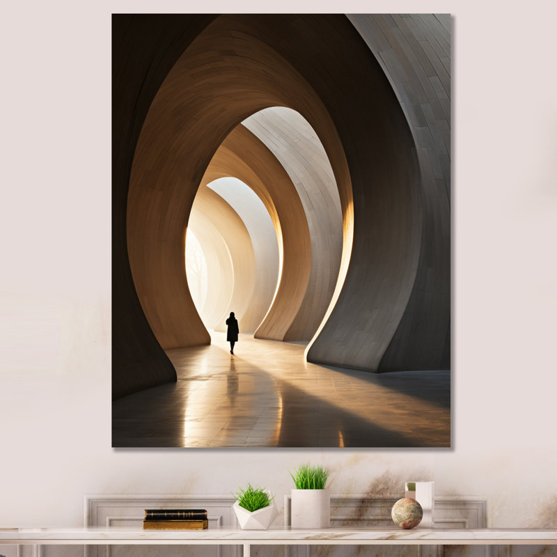 Beige Tunnel Symphony Silent, reproduction d'art sur toile, H 40 po x l 30 po x P 1,5 po, Toile tendue