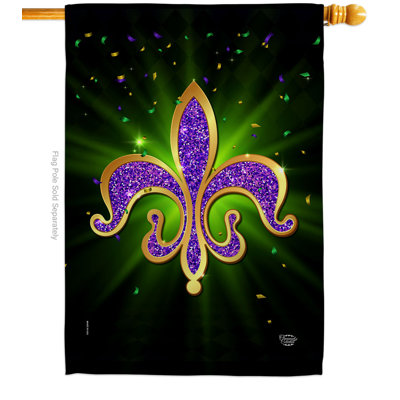 Drapeau de maison en fleur 40 po x 28 po Fleur De Lis