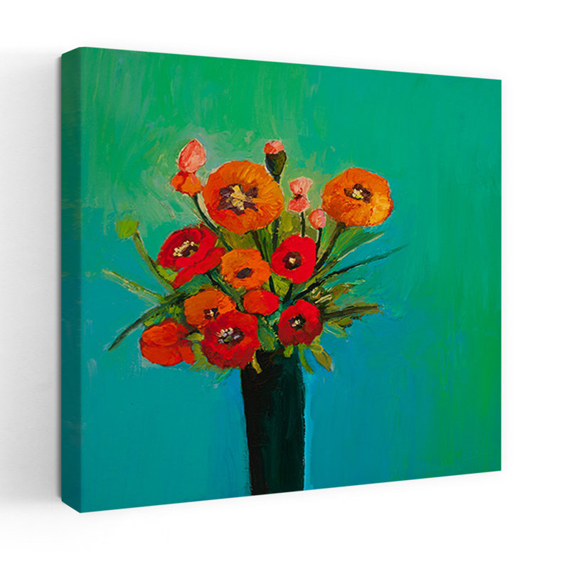 Blue Summer Dreams, art floral contemporain, H 18 po x l 18 po