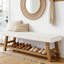 Polyester Blend Upholstered Storage Bench