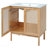 30-Inch Bathroom Vanity Crafted From Natural Materials, Featuring Handmade Rattan Doors And Soft-Closing Mechanisms