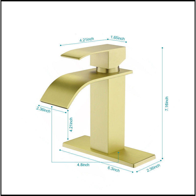 Robinet de salle de bain à cascade, robinet de meuble-lavabo à poignée simple