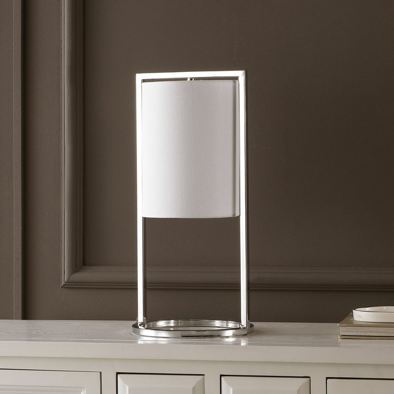 Lampe fantaisie en métal Cyril, Chrome, Transparent