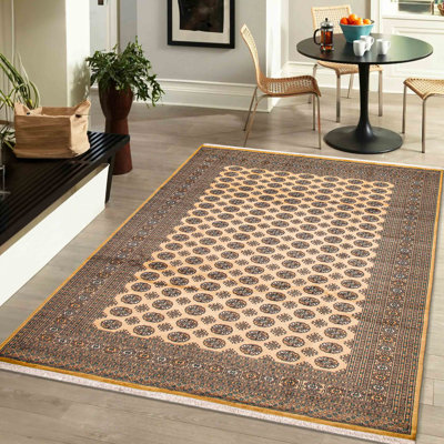 Finest Peshawar Bokhara Beige Rug 9'2" x 12'1"