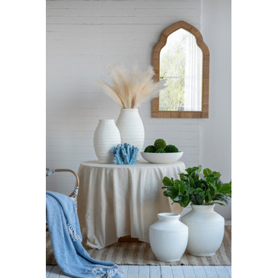 Round Terracotta Vase - Natural White Finish