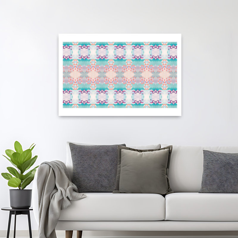 Art contemporain abstrait géométrique, H 32 po x l 48 po