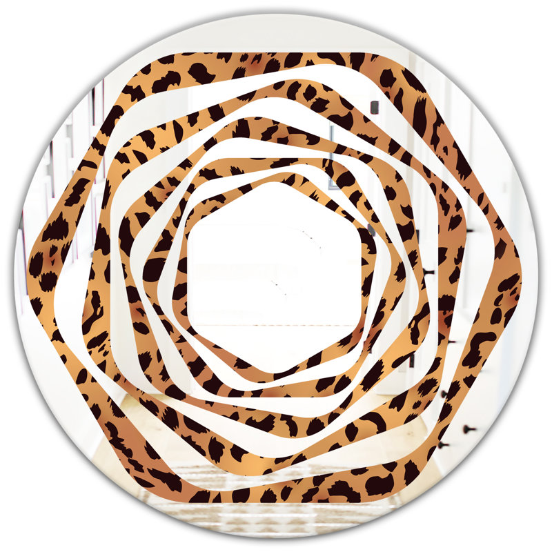 Miroir mural Whirl Foliage Coastal, H 23,6 po x l 23,6 po, Tourbillon de fourrure léopard safari III