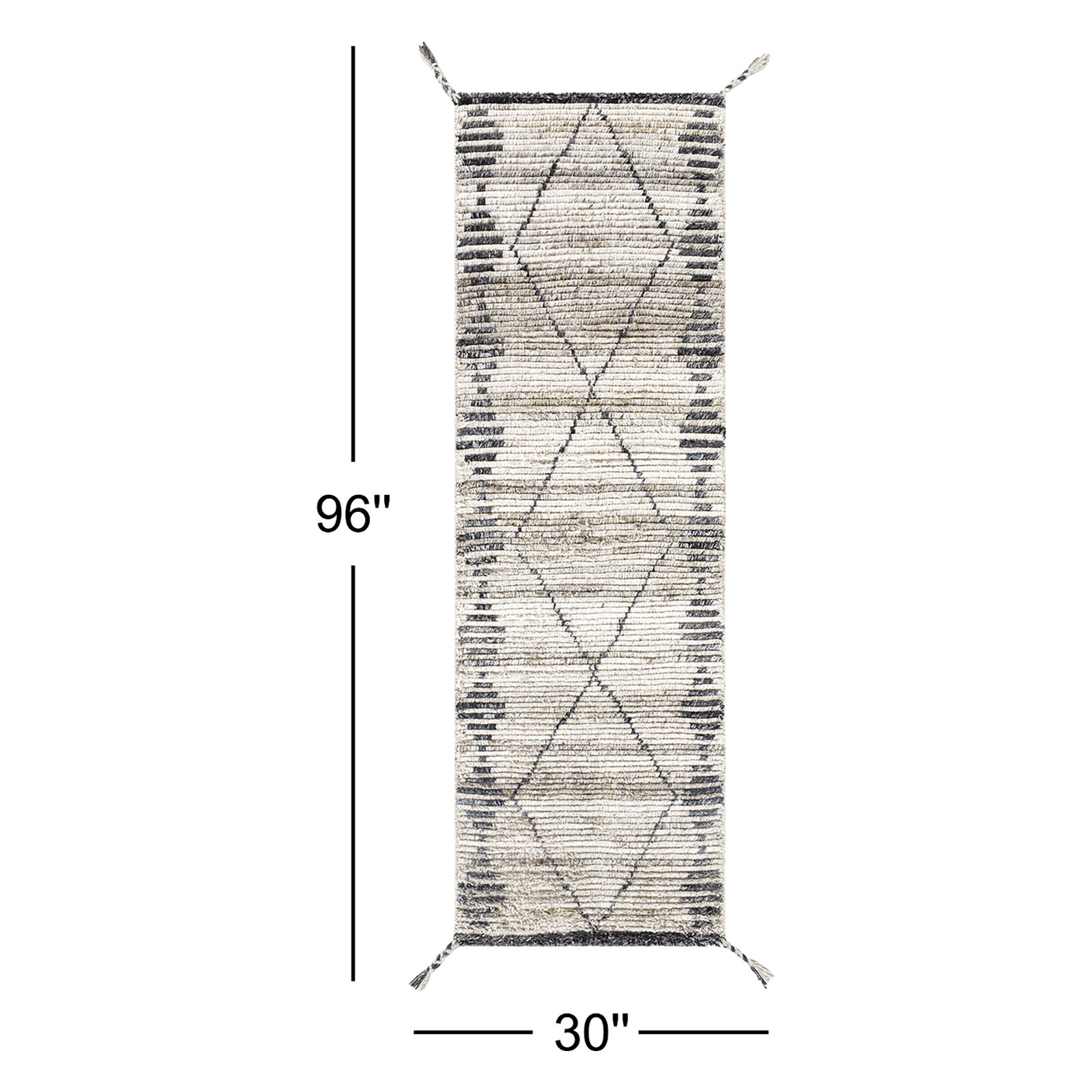 Mathias Hand-Woven Moroccan Rug, Runner 2'6" x 8'