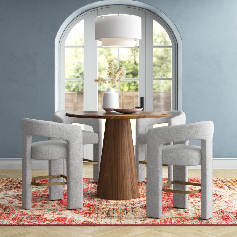 Darlington 5 - Person Pedestal Dining Set, Gray