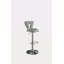 Tabouret de bar ajustable à gaz au fini gris en similicuir gris avec structure en métal et ensemble moderne de 2 chaises-118100687
