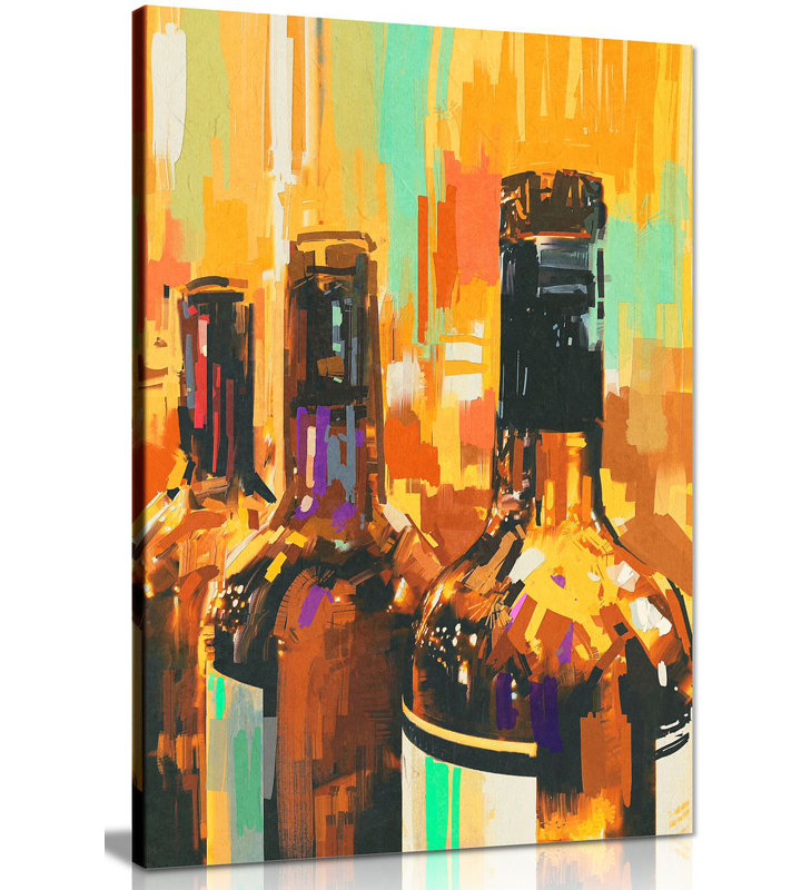 Wine Bottles - Wrapped Canvas Painting, 91cm H x 61cm W