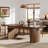 78.74" Extra Long Farmhouse Dining Table, Wooden Rectangular Dining Table With Dual Base-1658876324