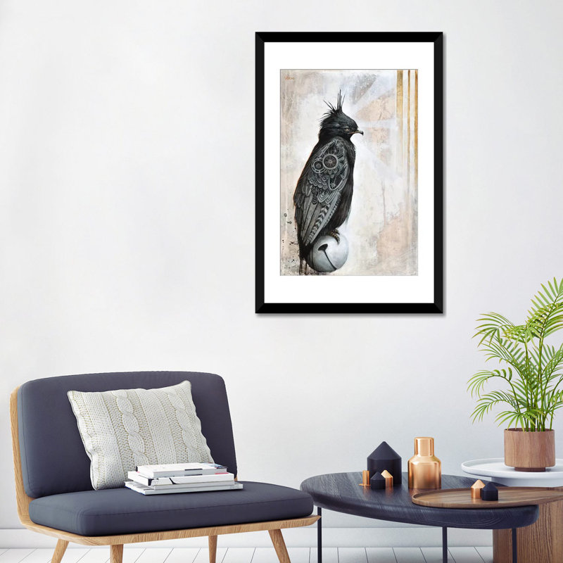 «Leonoir», impression sur toile tendue, H 32 po x l 24 po x P 1 po, Papier avec cadre noir, Blanc