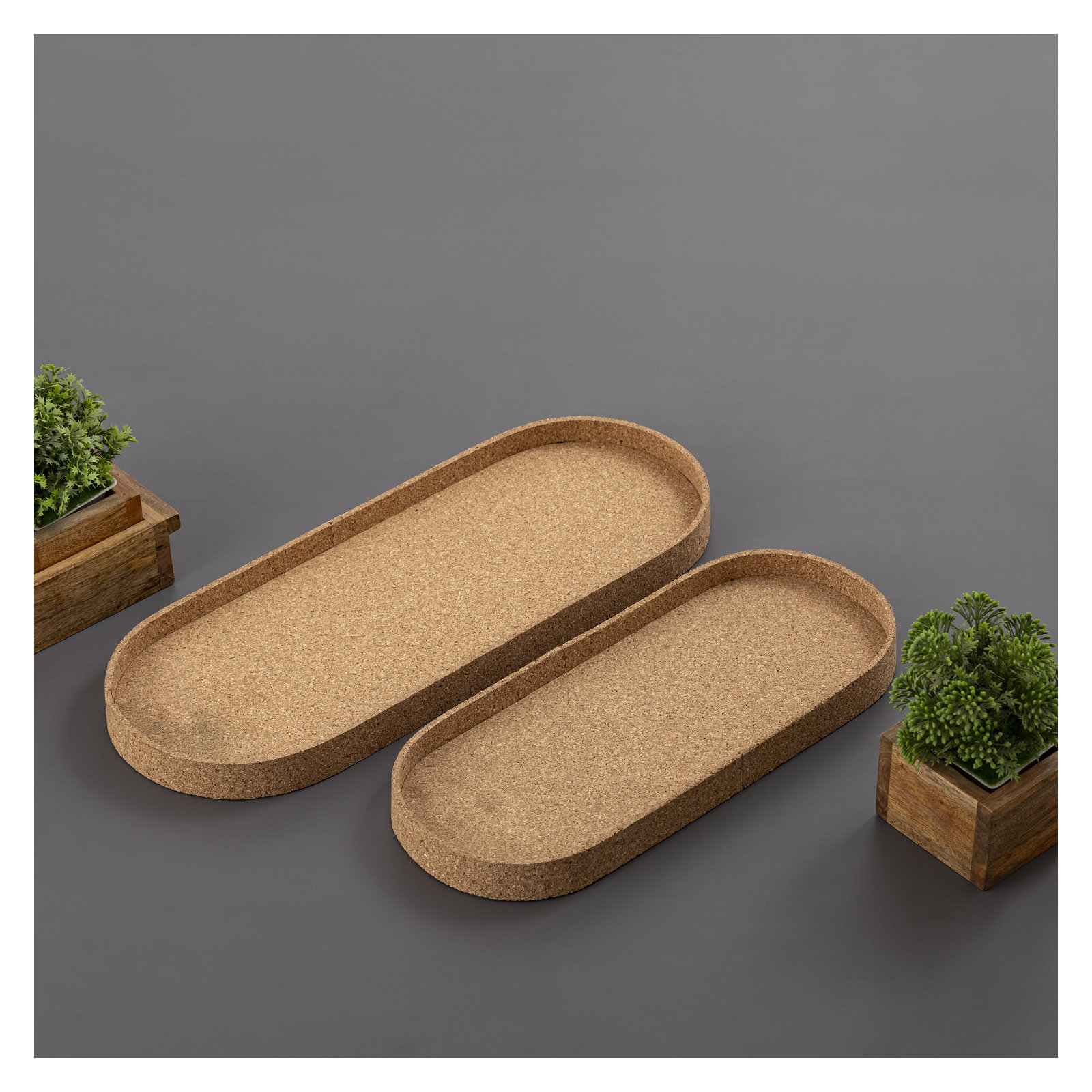 Oval Cork Tray Lg, 8"Wx20.5"Dx1.25"H