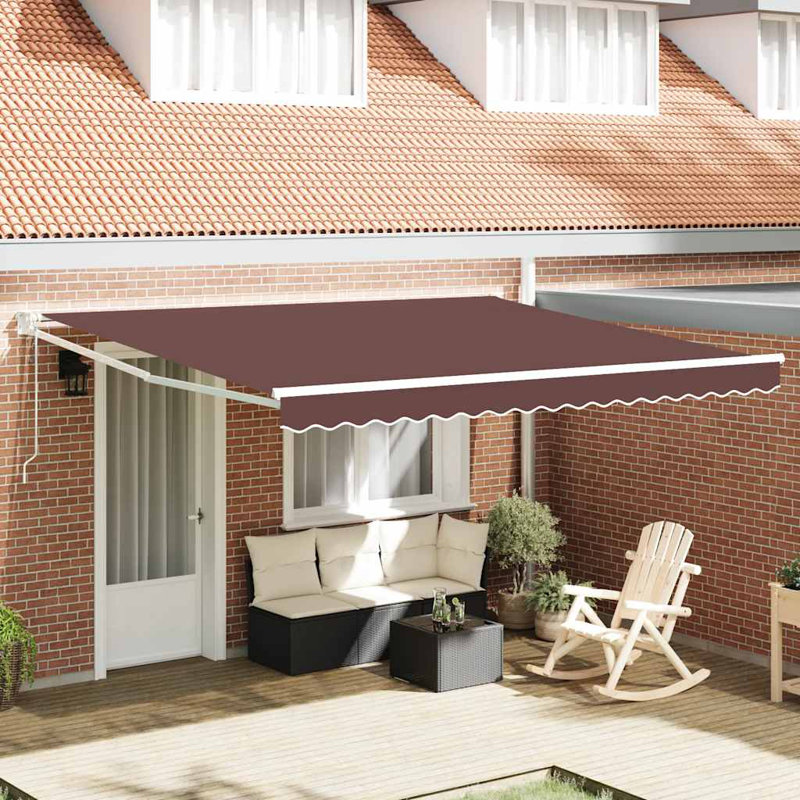 VidaXL 400cm W x 300cm D Polyester Cover Retractable Patio Awning
