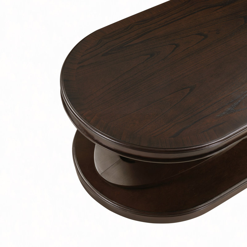 Ensemble de tables basses rétro 3 pièces, ensemble de table de salon en bois comprenant table basse ovale de 44 po, ensemble de 2 tables de bout rondes