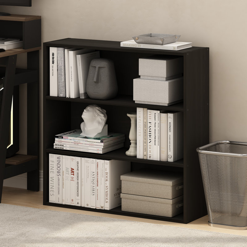 Pasir 5-Tier Open Shelf Bookcase, Bookshelf, Espresso, (3 Shelves) 31.5"H x 31.34"W x 9.29"D