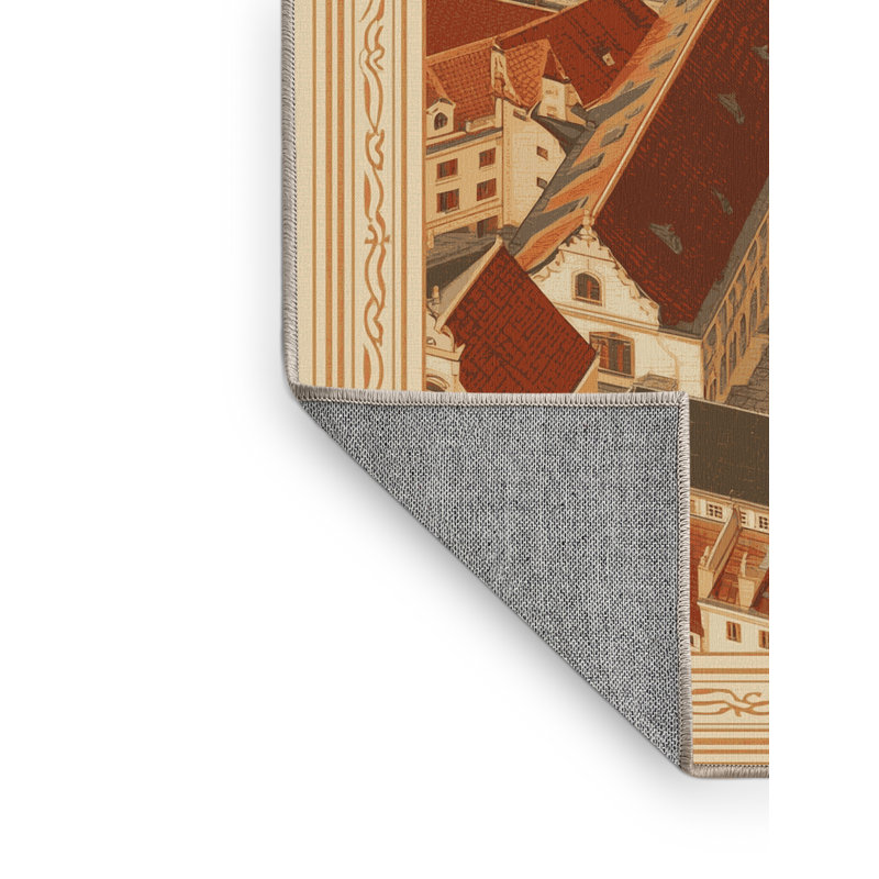 Machine Washable Paublo Krakow Old Town Vintage Vintage Look Rug in Beige – Beige Binding, 7x9