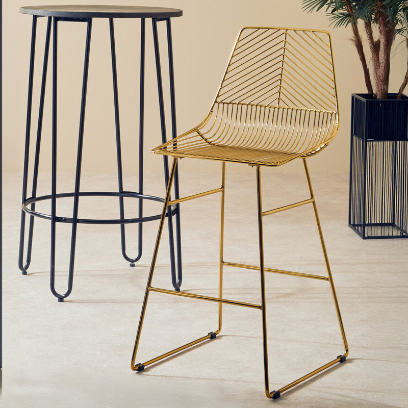 Aileen Steel Outdoor 65.5cm Counter Stool, Gold