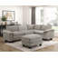 Ensemble modulaire 5 pièces avec repose-pieds moelleux en chenille-2008935280-2008935247