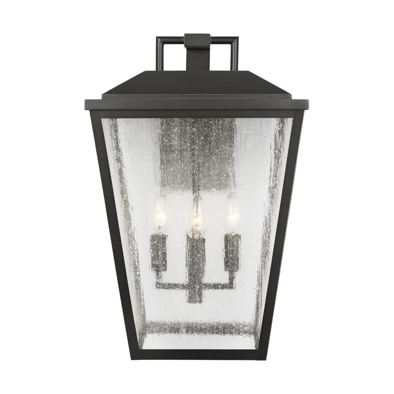Kennewick Outdoor Fixture With Clear Seeded Shade, Antique Bronze, 19" H x 12.5" W x 14" D, 4 Lights