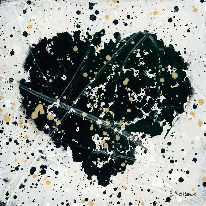 «Emotion Scenes Black Heart» par Britt Hallowell, art mural encadré