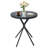 Outdoor Round Glass Coffee Table,Black Side Table for Patio