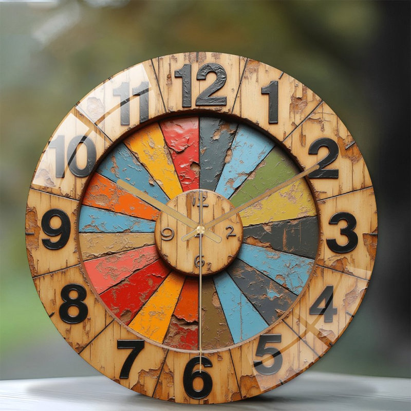 Horloge murale rétro vintage pour décoration de salon - horloge murale moderne en verre 12 po