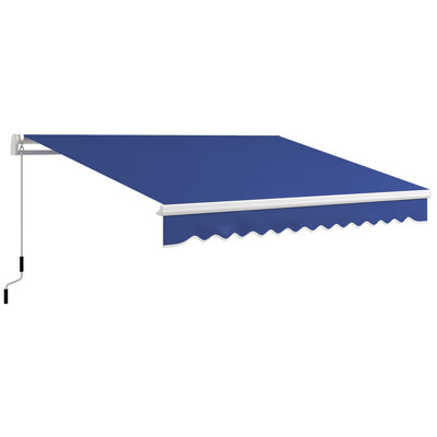 Retractable Awning. Patio Awnings. Sunshade Shelter W/ Manual Crank Handle. Uv & Water-Resistant Fabric And Aluminum Frame For Deck. Balcony. Yard.