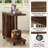 C Shaped End Table with Lockable Wheels, Rustic Wood Side Table for Living Room
