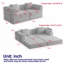 Le canapé-lit convertible de 72,4 pouces, le canapé en chenille, est livré avec deux poches de rangement latérales, deux coussins, un canapé-lit pliable confortable, adapté pour les salons, les chambres et les bureaux-1320465924