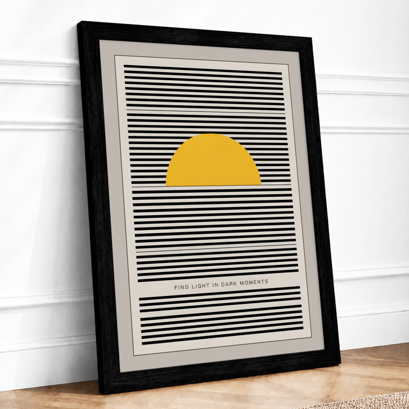 Rising Sun Study Minimalist - Print, A2 - 59.4 x 42.0 cm, Black