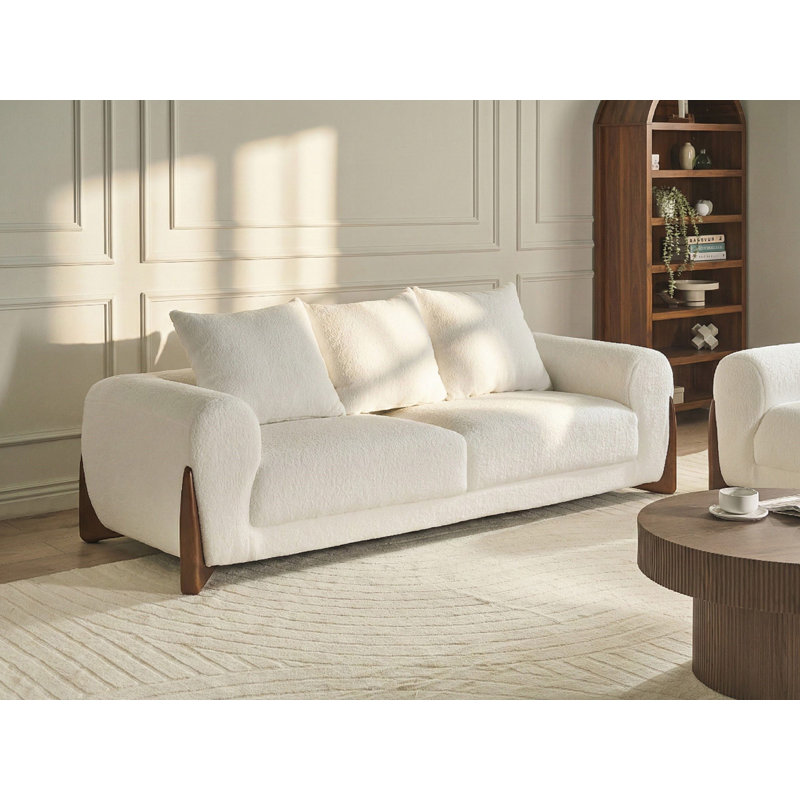 Tavin 3 - Piece Living Room Set, White Boucle