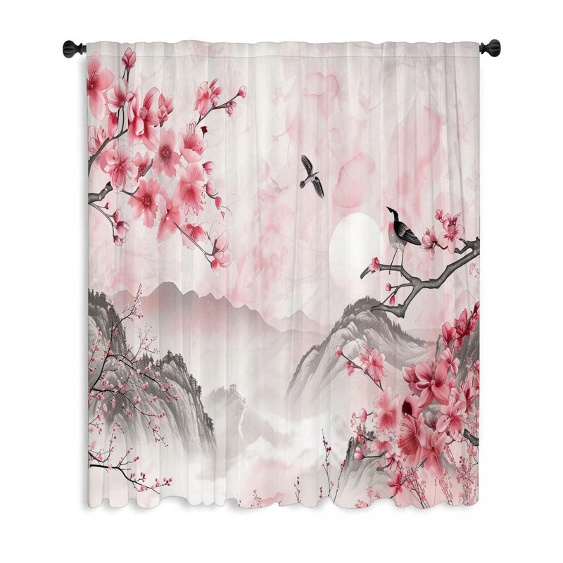 Rideaux de fenêtre paysage, rideaux transparents et occultant - 1 panneau, L 50 po x L 96 po