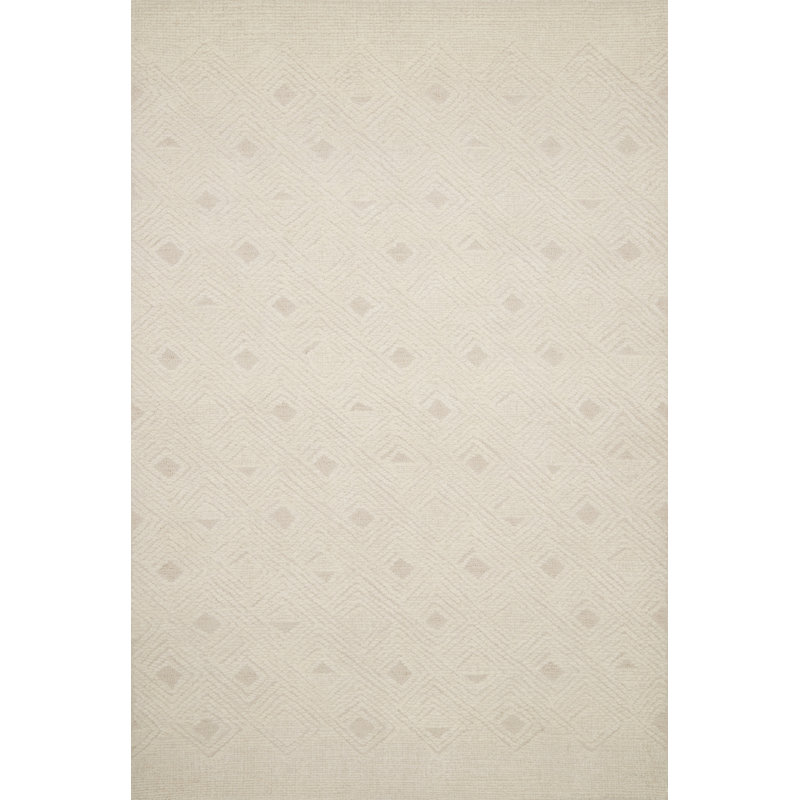 Tapis d'intérieur en laine à motif géométrique, Rectangle 3 pi 6 po x 5 pi 6 po