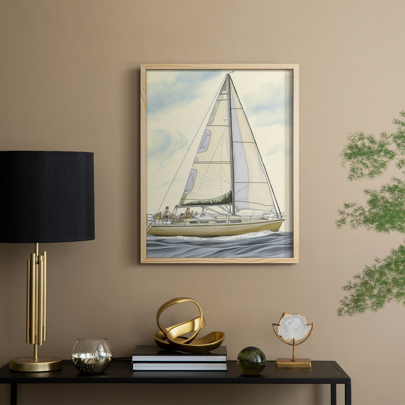 NAUTICAL Series Cxx, reproduction encadrée - bois massif, H 11 po x l 9 po