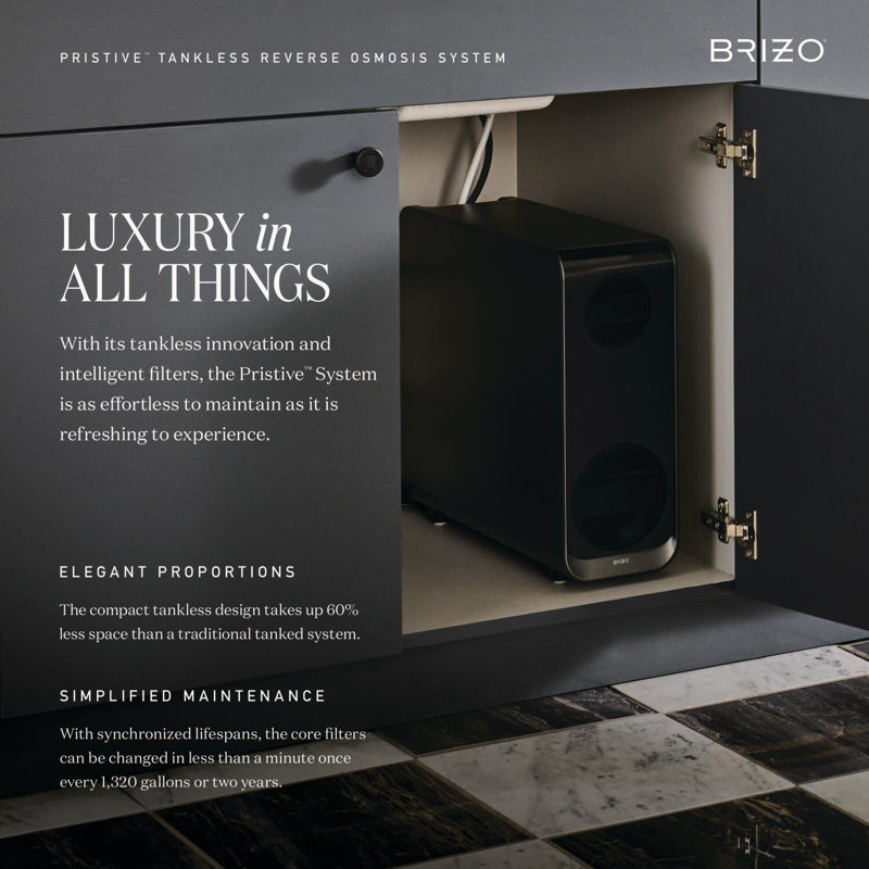 Brizo Pristive™: Tankless Under Sink 6-Stage Reverse Osmosis System