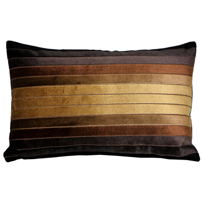Bullion Stripes Velvet Lumbar Pillow