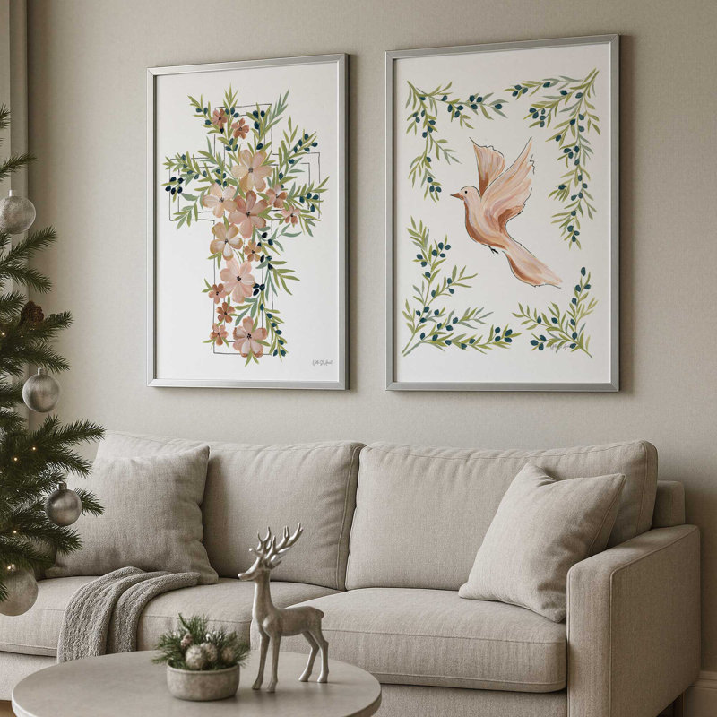 Ensemble de 2 reproductions Grace in Bloom, 20 po x 16 po, Blanc opaque