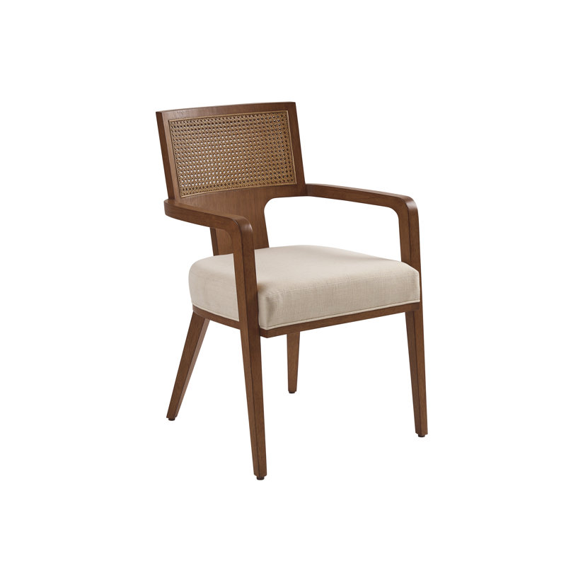Chaise avec accoudoirs en polyester La Costa, Blanc/Ivoire