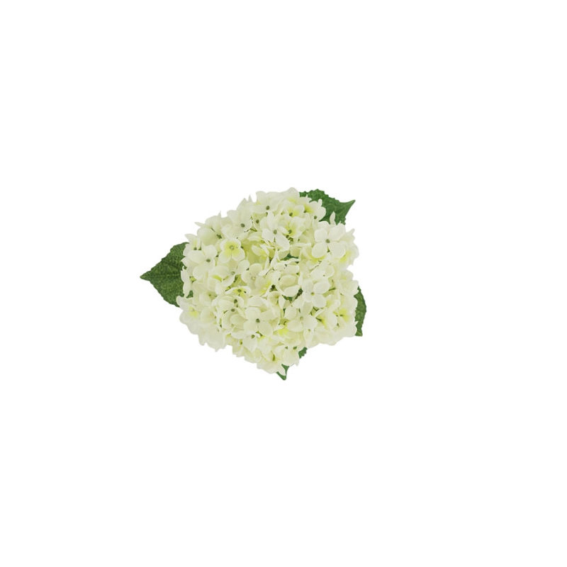 35" Light Green Artificial Hydrangea Stems, White