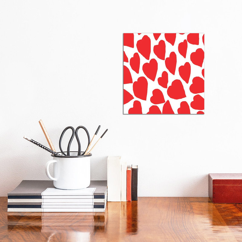 Red Hearts by Art Mirano - Wrapped Canvas Print, 30.48 cm H x 30.48 cm W