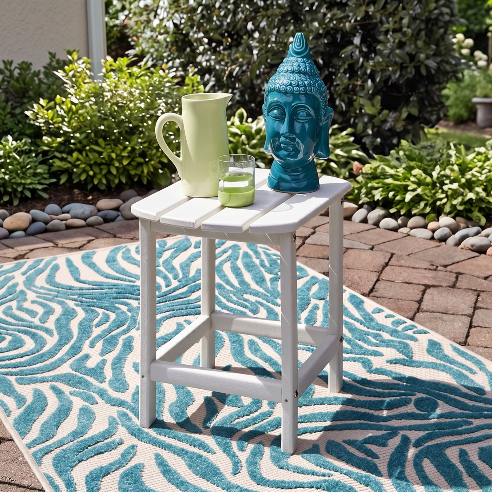 Emory HDPE Side Table, White