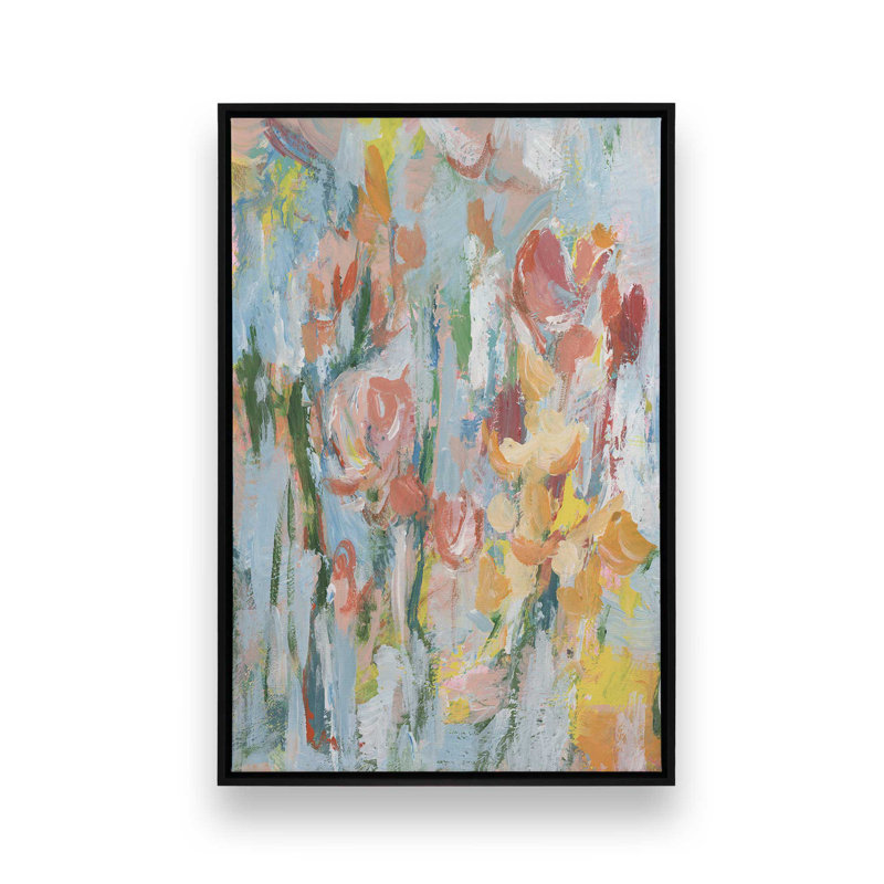 «Impressionist Floral Abstract II» par Ethan Harper, reproduction d'art, H 16 po x l 12 po, Noir