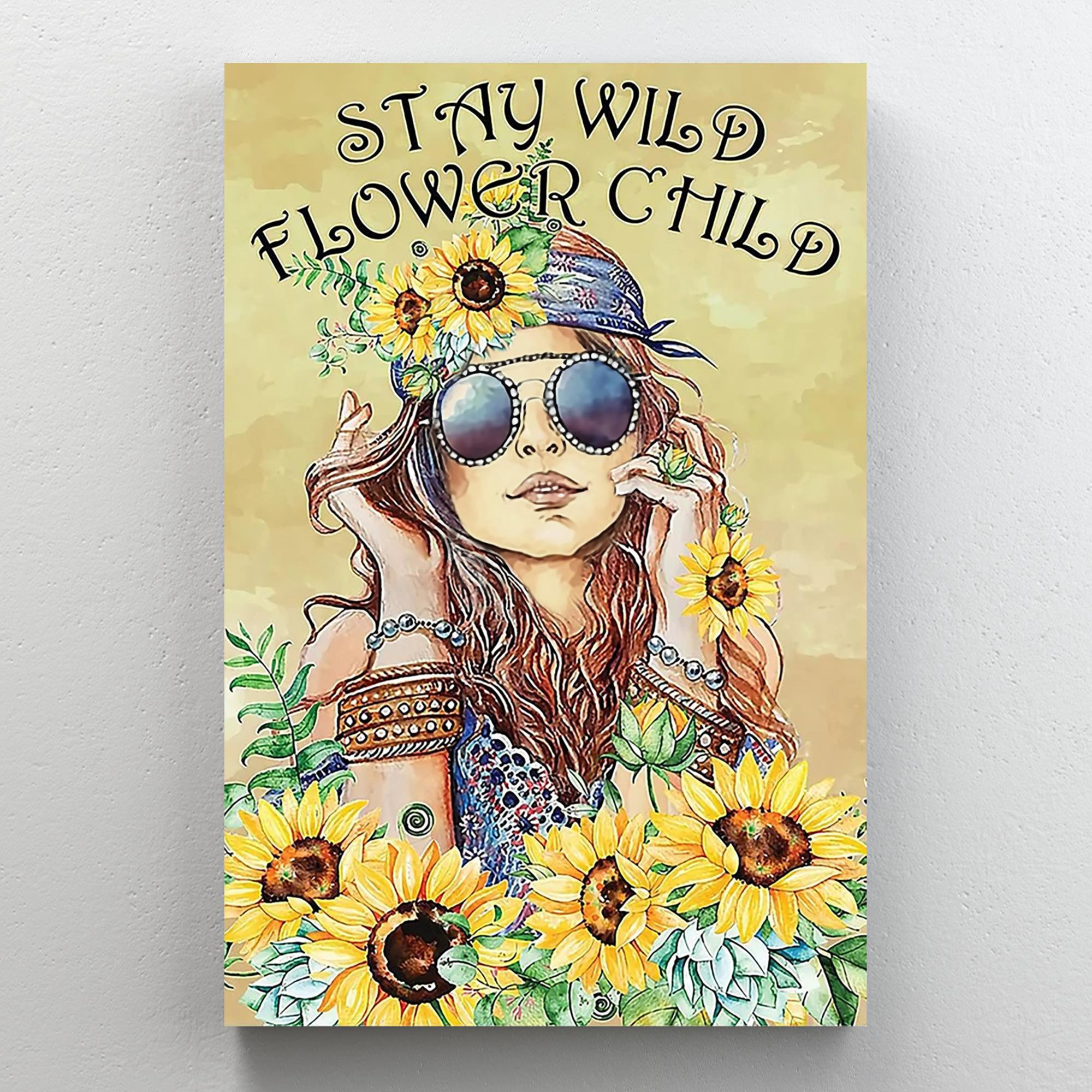 WEIMEILD Poster In Metallo Vintage – Yoga Stay Wild Flower Child – Targa In Latta 20x30 Cm – Decorazione Hippie Per Bar E Casa - 3