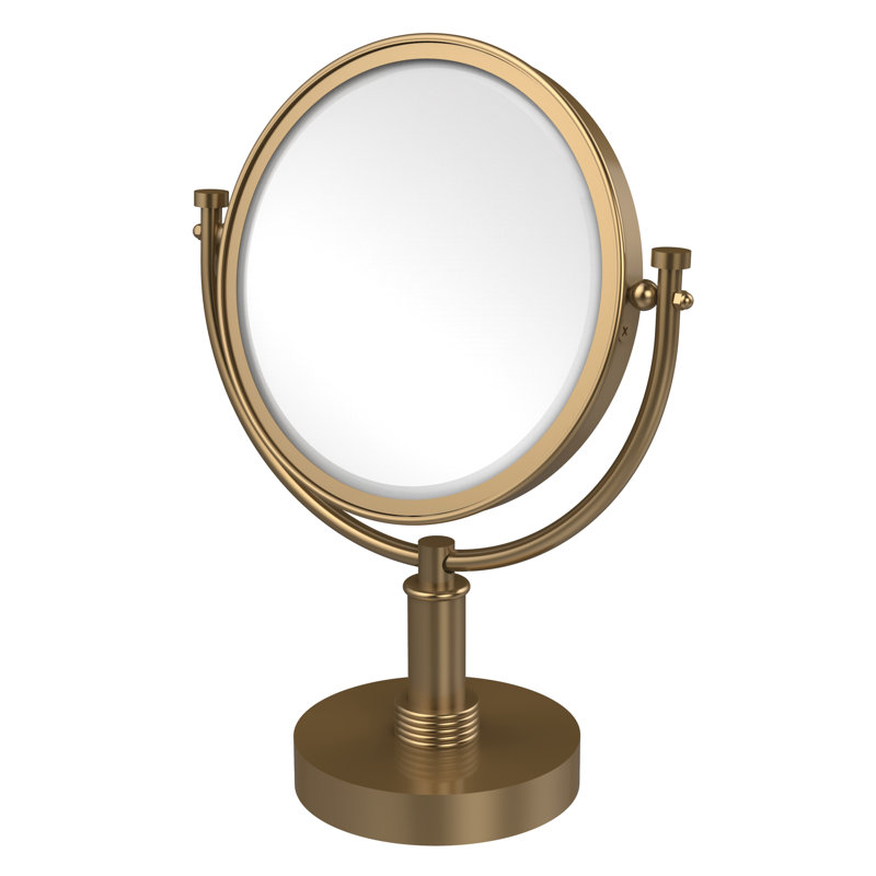 Miroir grossissant moderne et contemporain, Bronze brossé, 2X